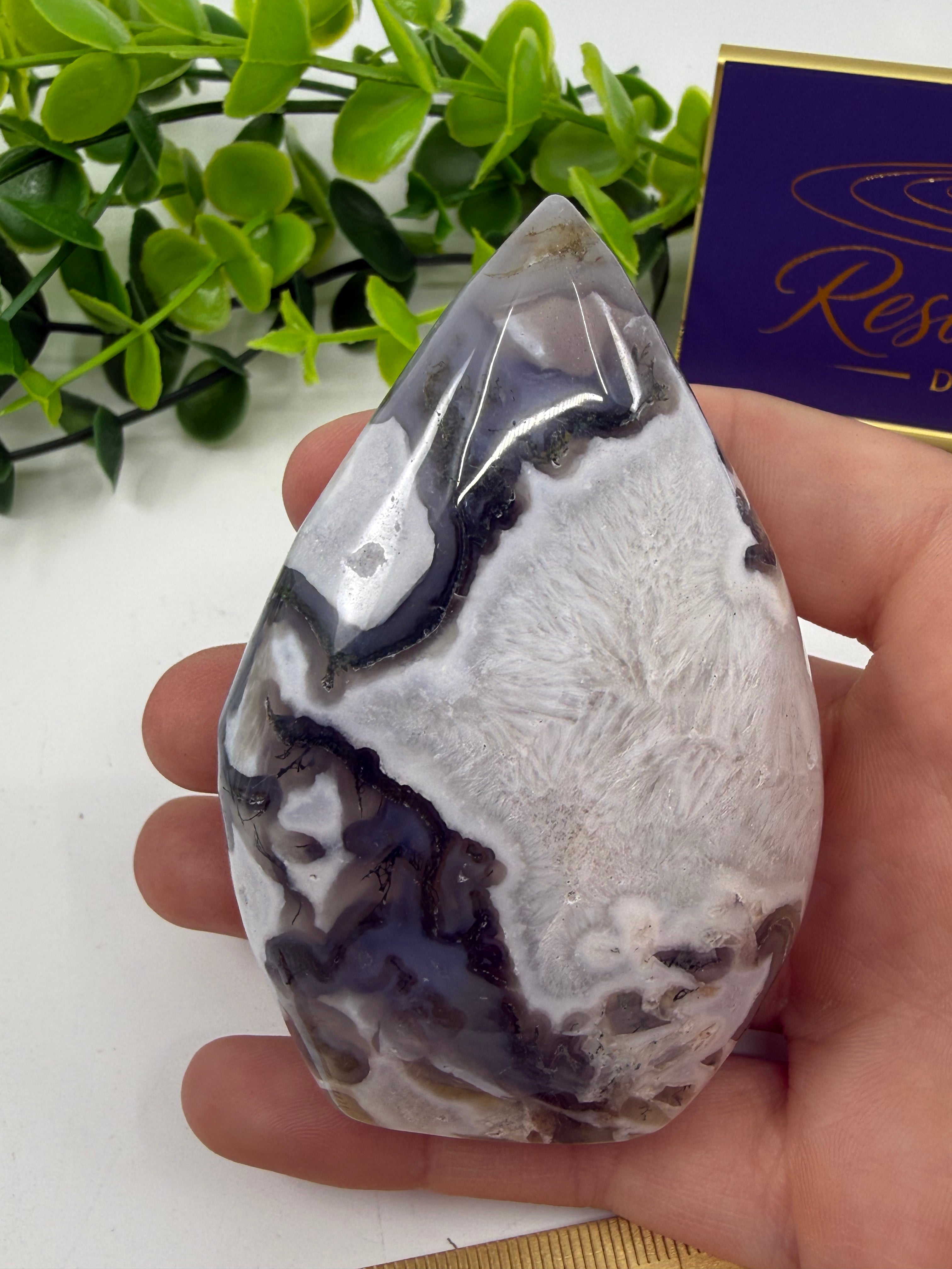 Moss Agate Freeform Flame (Opt C)
