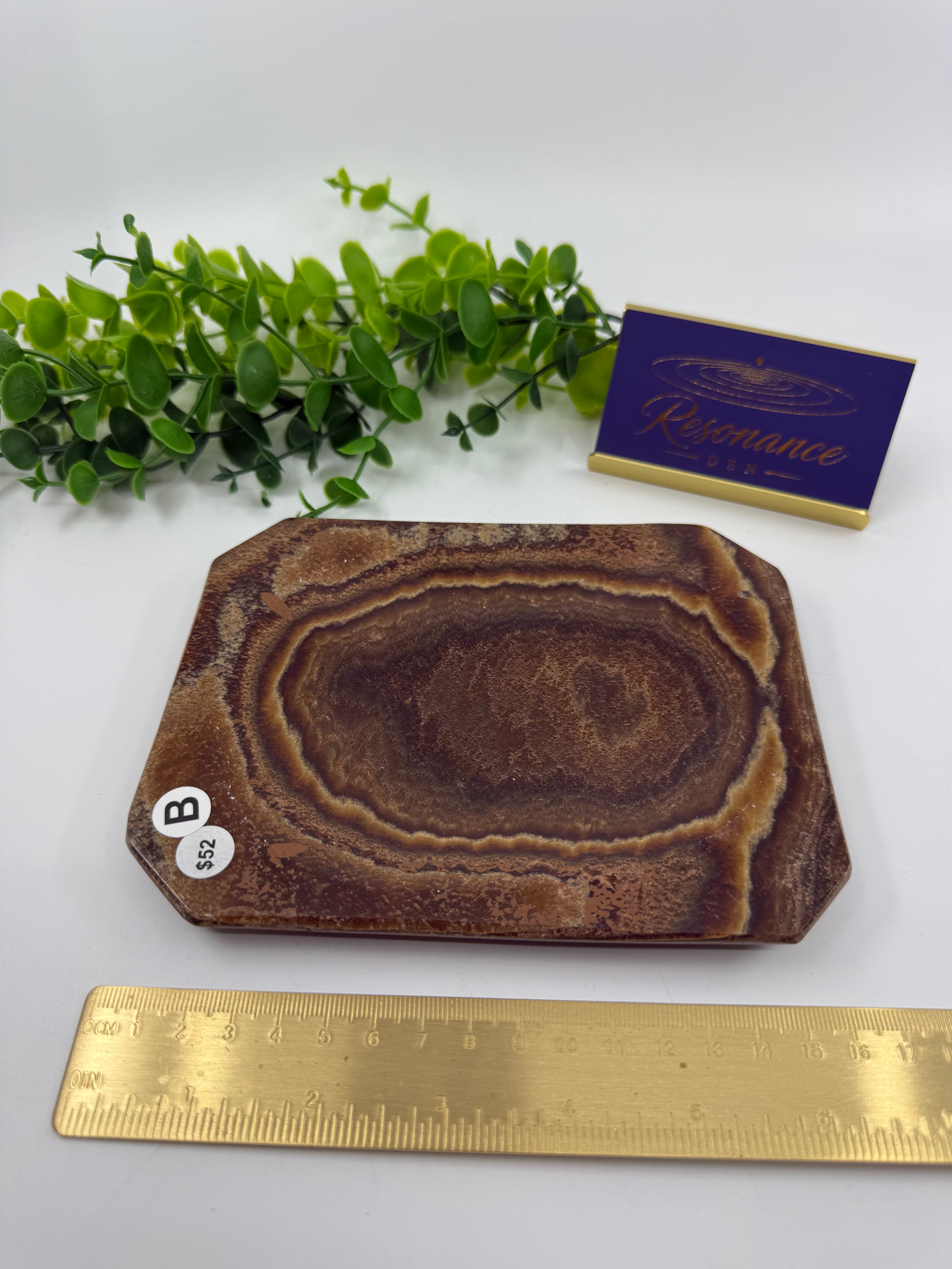 Chocolate Calcite Trinket Tray (Opt B)