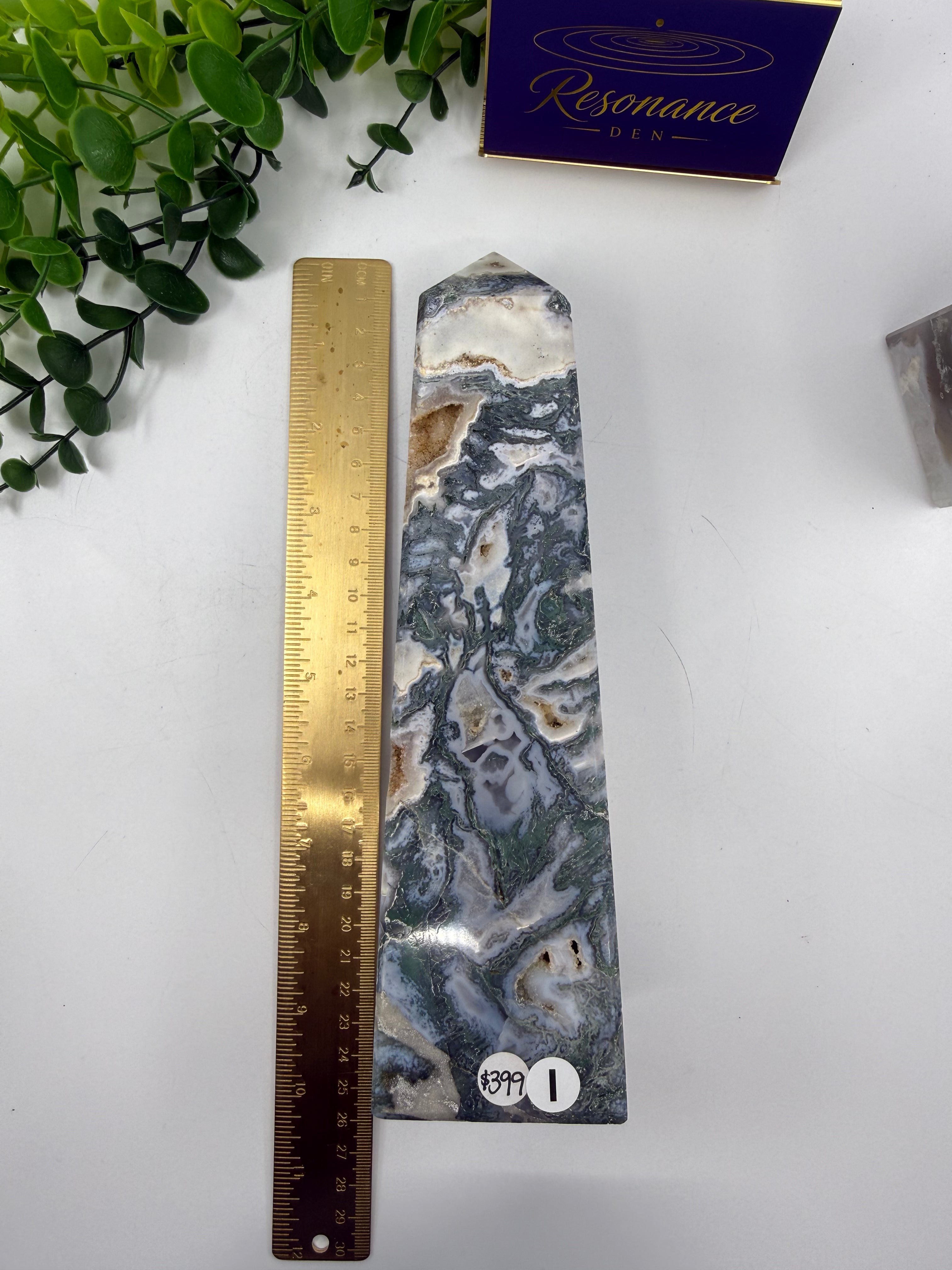 Moss Agate Large Tower (Opt I)