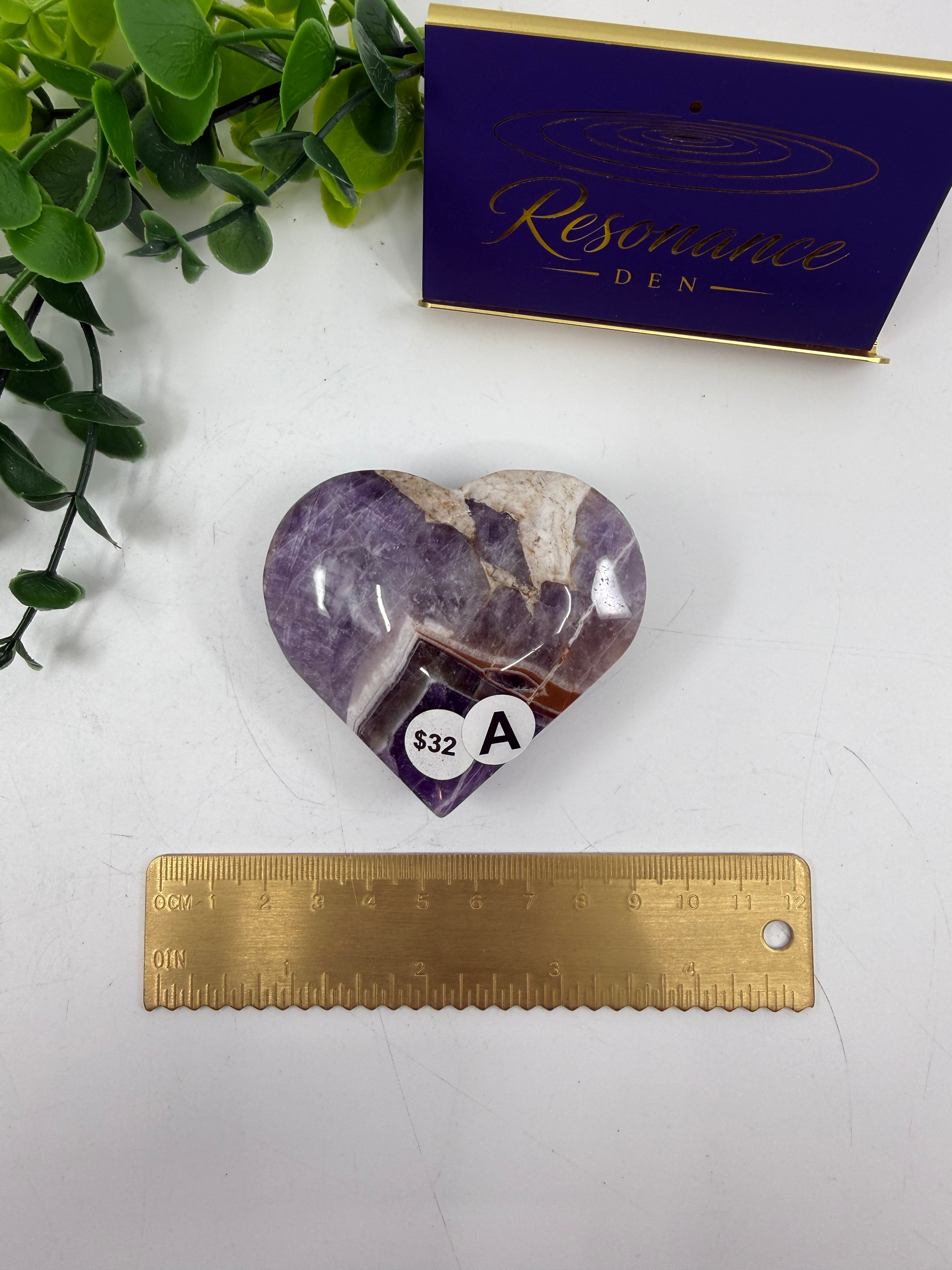 Chevron Amethyst Heart (Opt A)