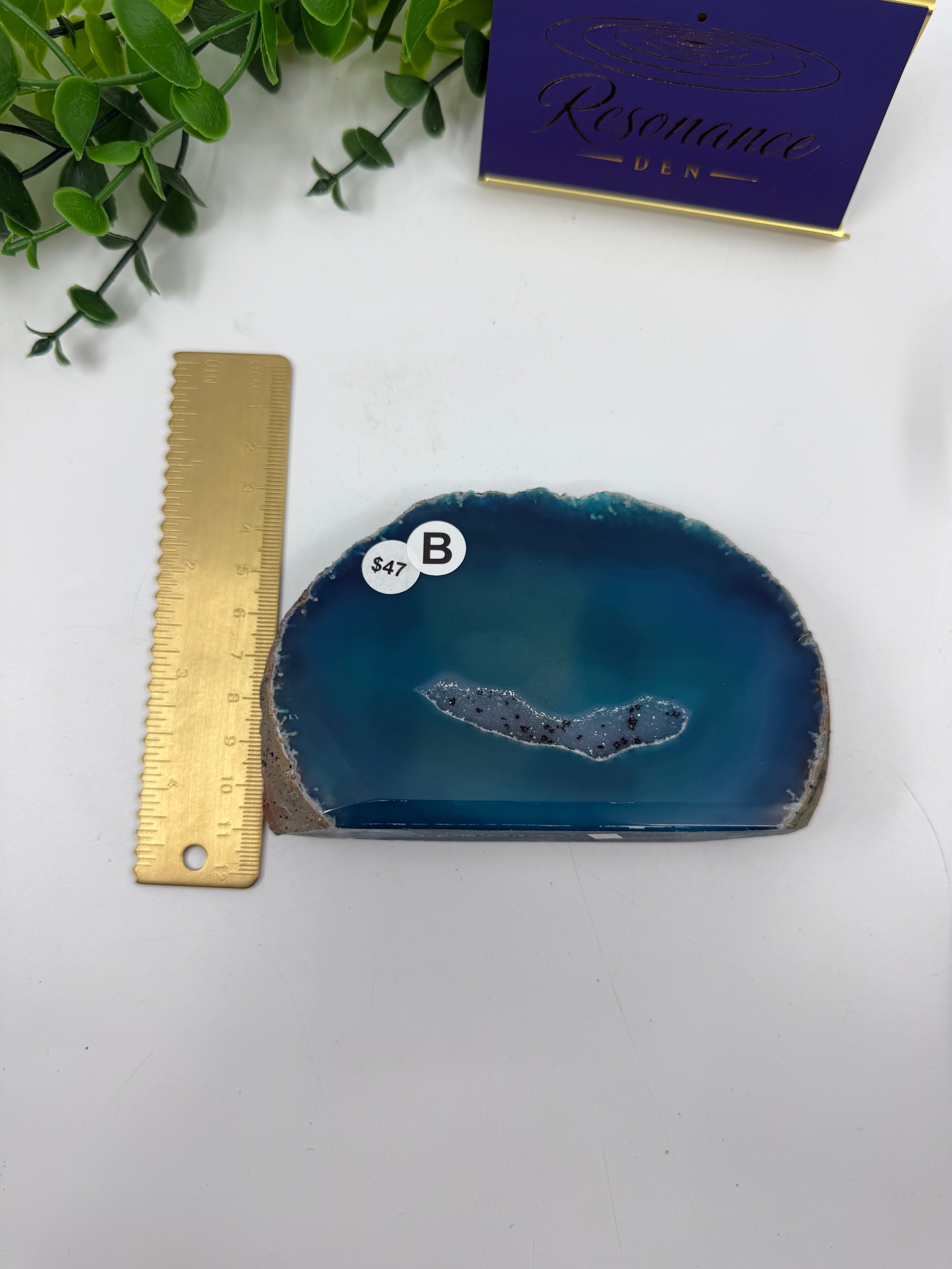 Dyed Blue Agate Sliced Freeform (Opt B)